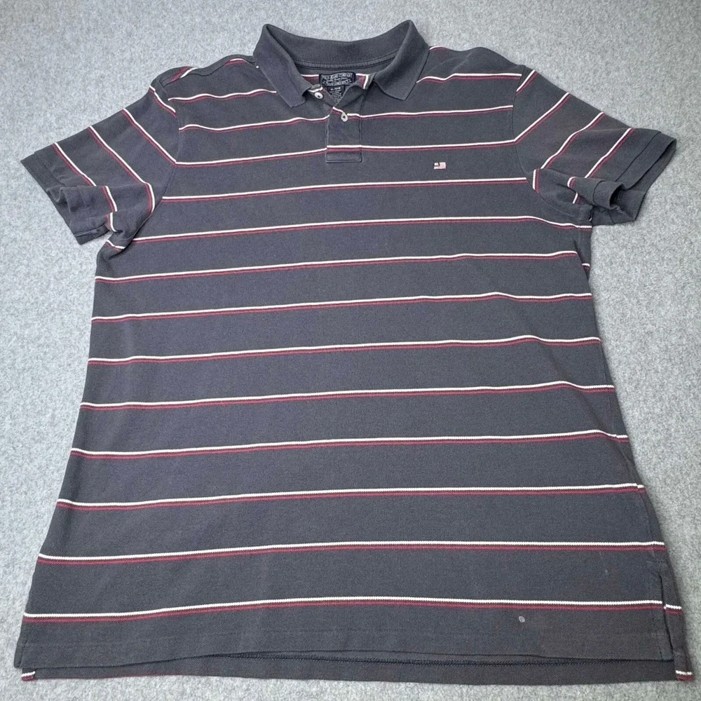 VTG Ralph Lauren Polo Jeans Co Polo Shirt‎ Men's XL American Flag Embroidered